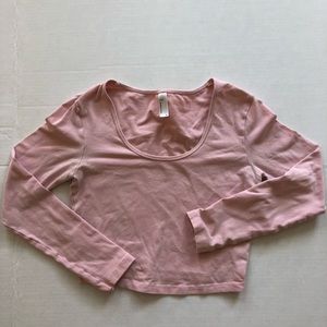 Baby pink American apparel spandex crop top